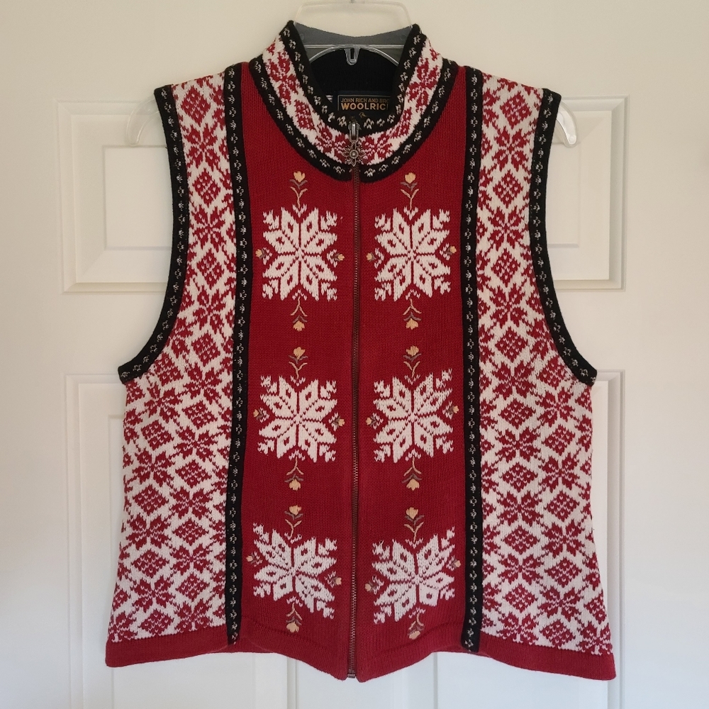 Woman's Full Zip Sleeveless Norwegian Sweater - Size Small - Like New